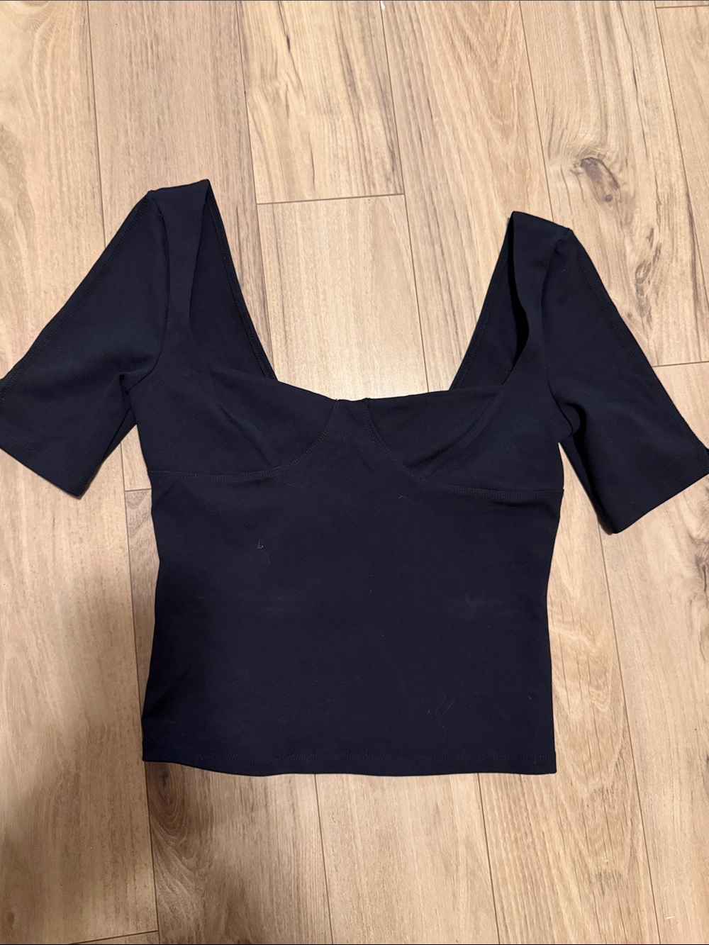 Free People Black Scoop Neck Crop Top